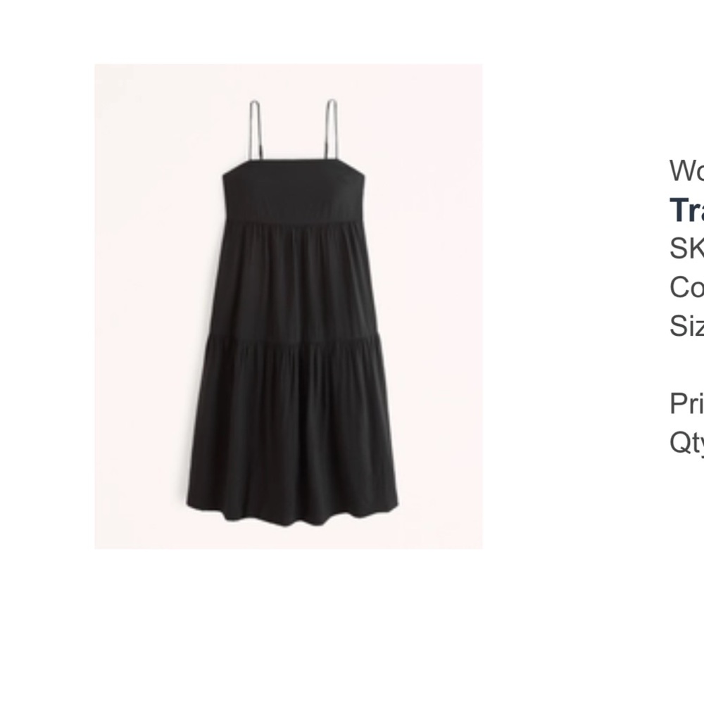 Abercrombie & Fitch Black Midi Dress